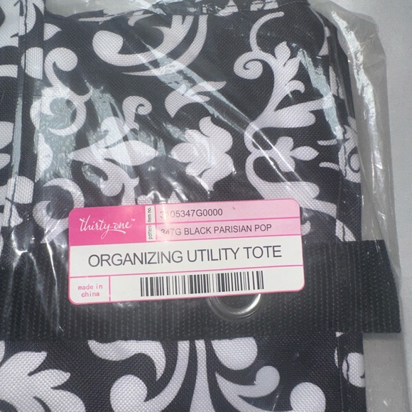 Thirty-One Organizing Utility Tote Black Parisian Pop Multi-Purpose NWT - Picture 13 of 13